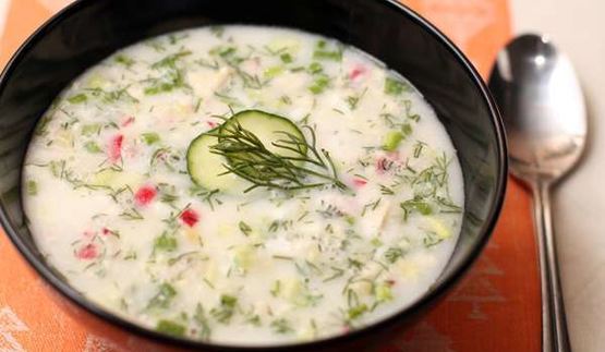 окрошка на тане с курицей