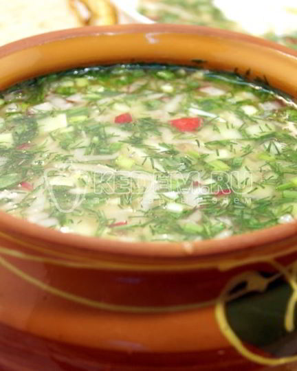 Рецепт окрошки овощной весенней