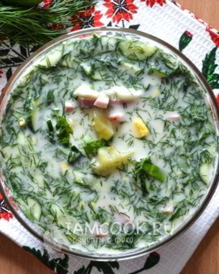 Рецепт окрошки с колбасой на квасе