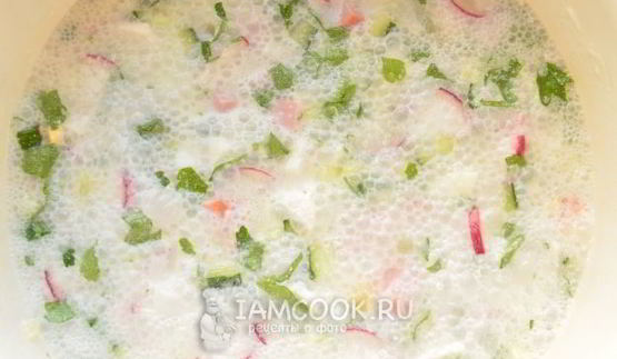 окрошка с колбасой на уксусе