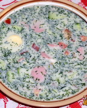 Окрошка с курицей на простокваше