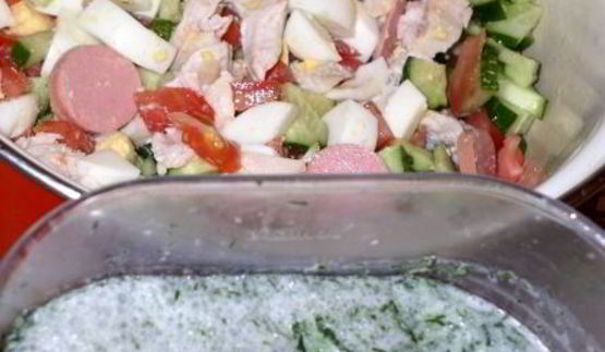 окрошка с курицей на простокваше