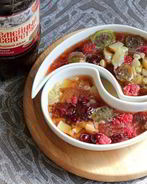 Окрошка с ревенем и сибирскими ягодами