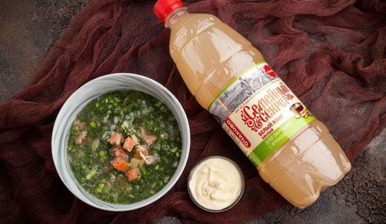 окрошка с рыбой холодного копчения