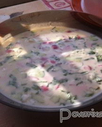 Рецепт окрошки с сельдереем на кефире