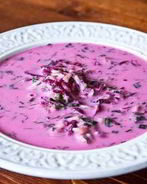 Окрошка со свеклой на кефире