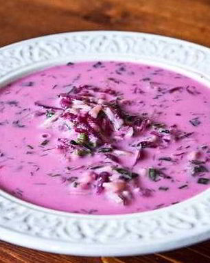 Окрошка со свеклой на кефире