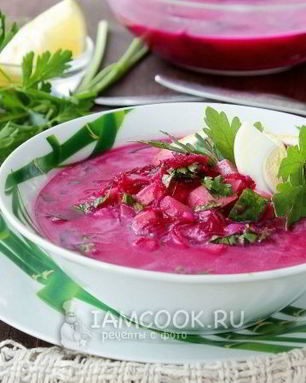 Окрошка со свеклой