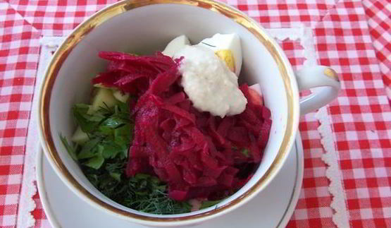 окрошка свекольная