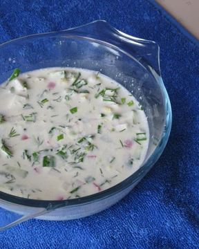 Вкусная окрошка на сметане и воде