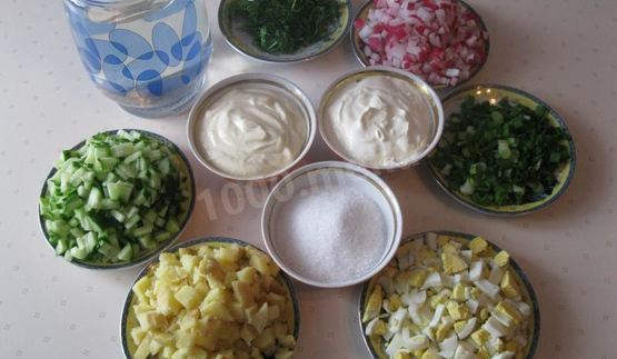 вкусная окрошка на сметане и воде