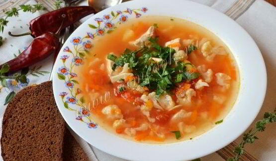 куриный суп с овощами