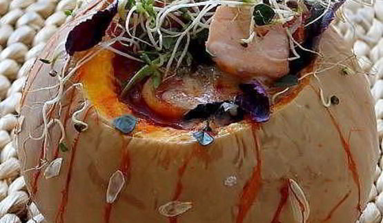 минестроне с рыбой и спагетти