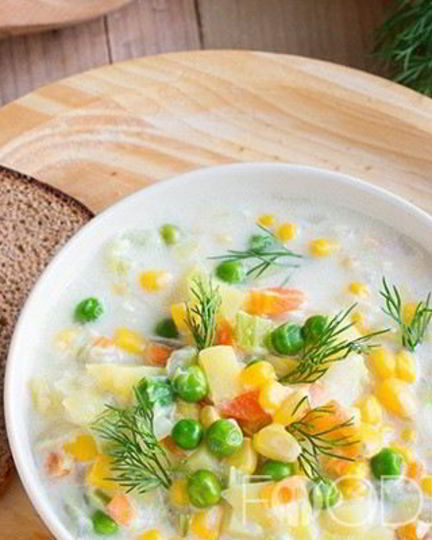 Рецепт овощного супа на молоке