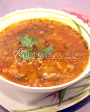 Овощной суп с баклажанами