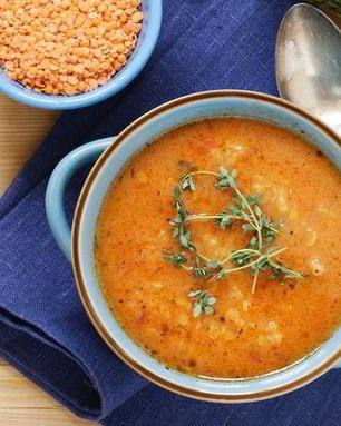 Овощной суп с чечевицей