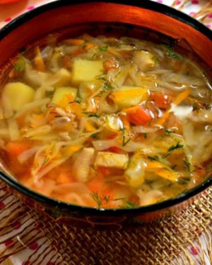 Рецепт овощного супа с грибами