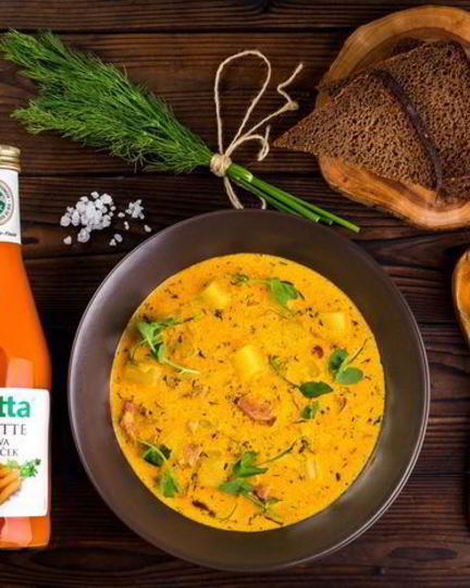 Рецепт овощного супа с копченостями