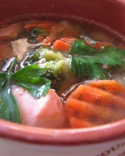 Рецепт овощного супа с рыбой