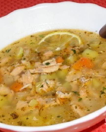 Рецепт овощного супа с семгой