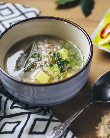 Рецепт постного рассольника с перловкой