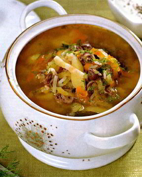 Рассольник из куриных потрошков