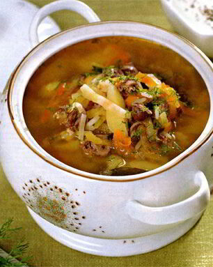 Рассольник из куриных потрошков