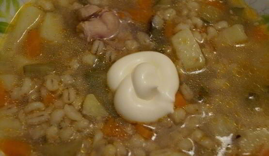 рассольник на курином бульоне из мультиварки