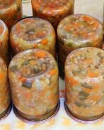 Рассольник на зиму с помидорами и огурцами