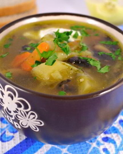 Рецепт рассольника с грибами и овсянкой в мультиварке