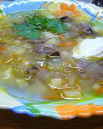 Рассольник с куриными потрошками