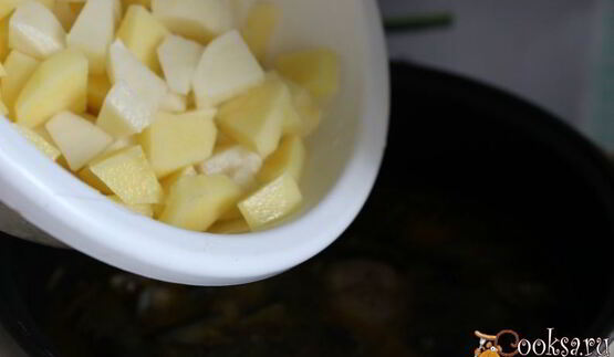 рассольник с лесными грибами в мультиварке