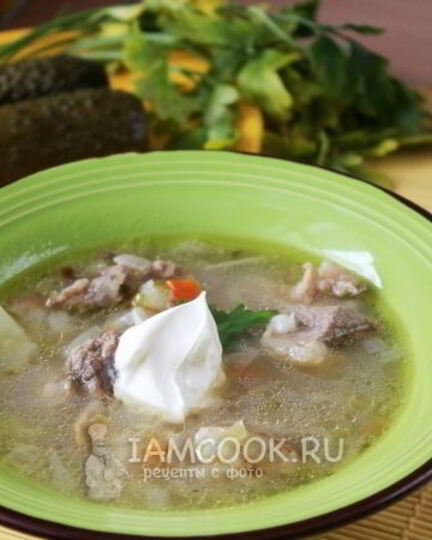 Рецепт рассольника с перловкой и солеными огурцами с говядиной