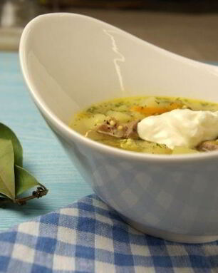 Рассольник с пшеном