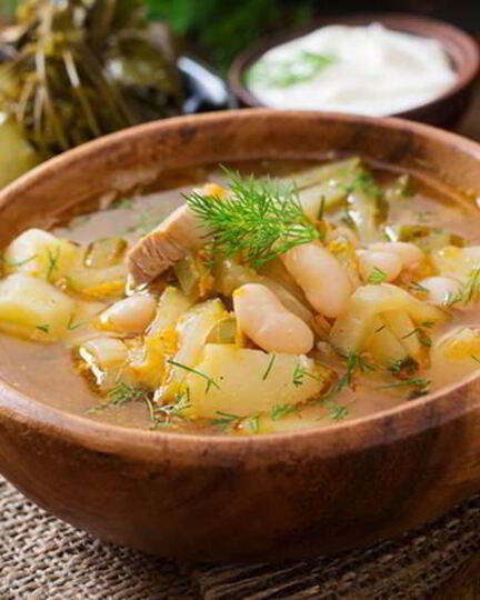 Рецепт рассольника с рисом и ягненком