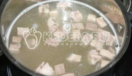 рассольник с рисом и языком