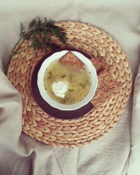 Рассольник вегетарианский с перловкой