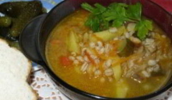 суп рассольник классический с перловкой