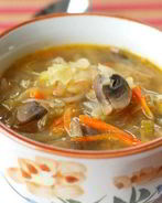 Грибные щи со свежей капустой