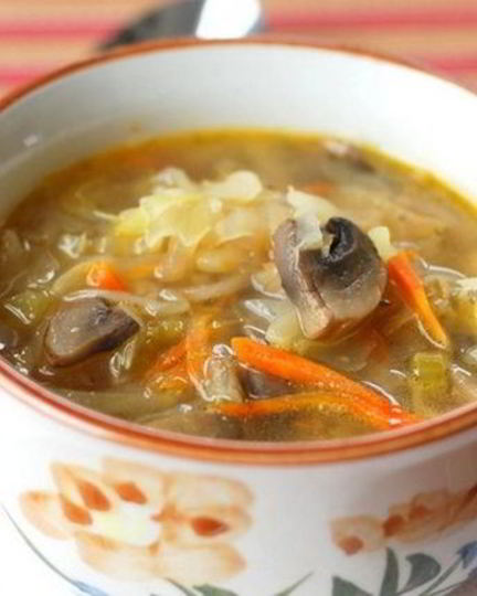 Рецепт грибных щей со свежей капустой