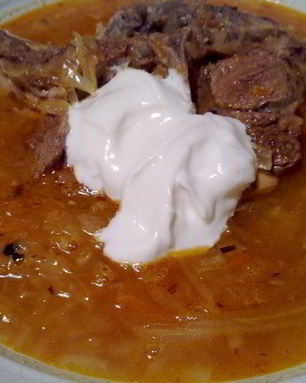 Кислые щи с бараньим седлом