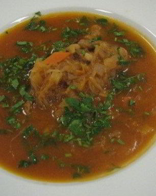 Постные щи из квашеной капусты с белыми грибами