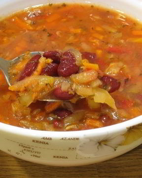 Постные щи с фасолью