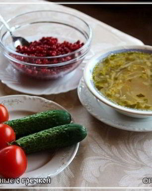 Щи постные с гречкой и квашеной капустой