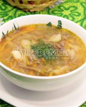 Щи с капустой и языком