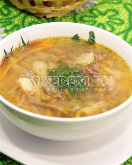 Рецепт щей с капустой и языком