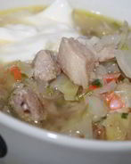 Щи со свежей капустой и свиной грудинкой