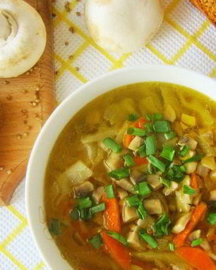 Свежие щи с грибами