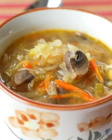 Рецепт вегетарианских щей из квашеной капусты