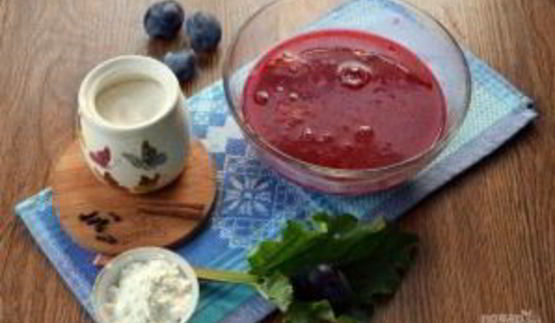 сливовый суп с ревенем